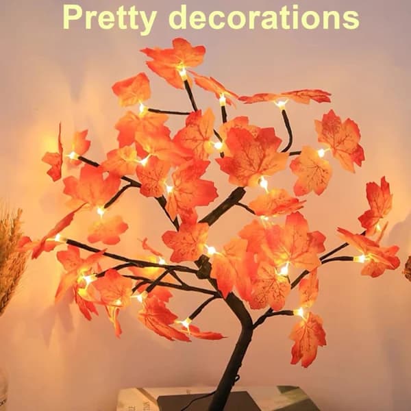 Maple Leaf Lys: Efterårsdekoration Lys med 24 LED, USB Maple Leaf Lys, Maple Leaf Lys