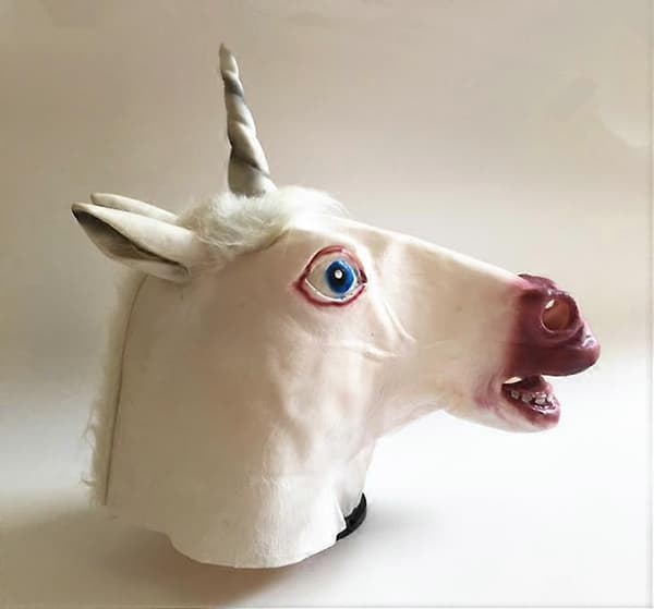 Enhjørningehovedmaske Cosplay Kostumefest til Halloween Maskerade