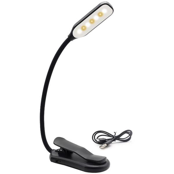 Rechargeable Reading Light Mini 7 LED 3 Levels Reading Lamp Warm Cold White Flexible Lamp Easy Clip-on Night Reading Light