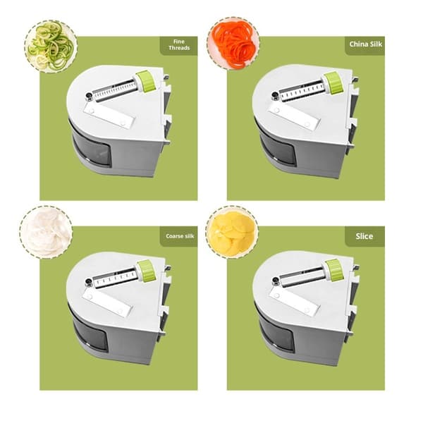Grønnsaksspiralizer Zucchini Noodles Maker – 4 innebygde spiraliseringsblader