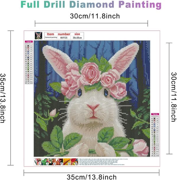 5D diamantmaling-DIY-30x40cm-lyserød kaninprinsesse