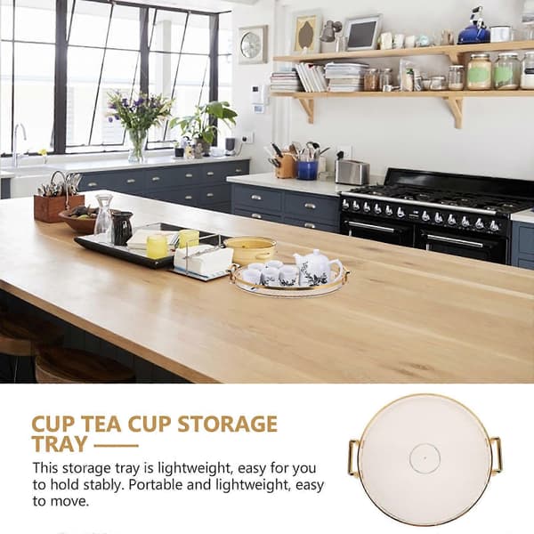 Round Tray Luxury Decorative Tray Coffee Table Tray Tea Cup Snack Tray Perfume Tray