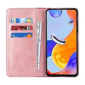 Case for Xiaomi Redmi Note 11 Pro, Calf Leather Texture, 3 Card Slots, Color Splicing, Leather Case (Style F)