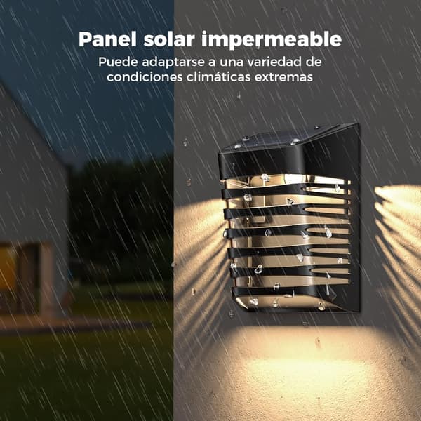 Solcellelamper udendørs, 4-pak 2 tilstande IP66 Vandtætte solcelle væglamper udendørs dekorative lamper