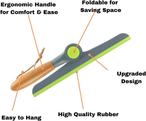 Window Squeegee Shower Tool - Shower Squeegee for Shower Doors and Shower Screen Cleaner/Shower Scraper - Window Cleaning Tool