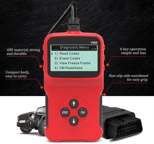 Bil OBD2 Scanner, Universal Kodelæser CAN Diagnostikværktøj til Alle OBDII Protokol Køretøjer