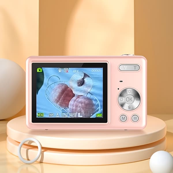 Digitalkamera Farve HD Digitalkamera Med 2,4 Tommer IPS-skærm Autofokus Pink