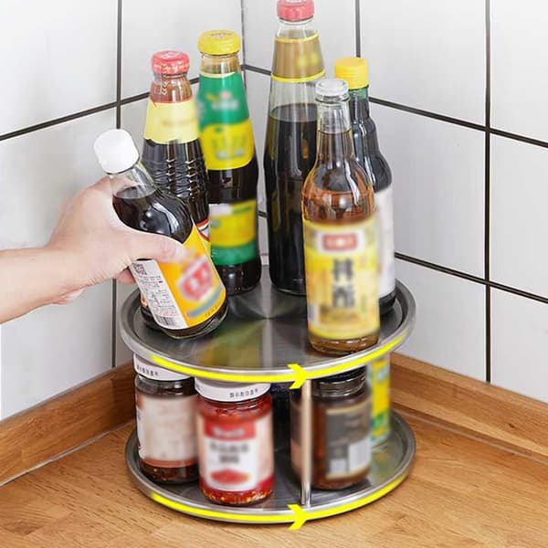 Lazy Susan Organizer, Space-Saving Design 360 Degree Rotation Rotating Spice Rack For Efficient Kitchen Organization