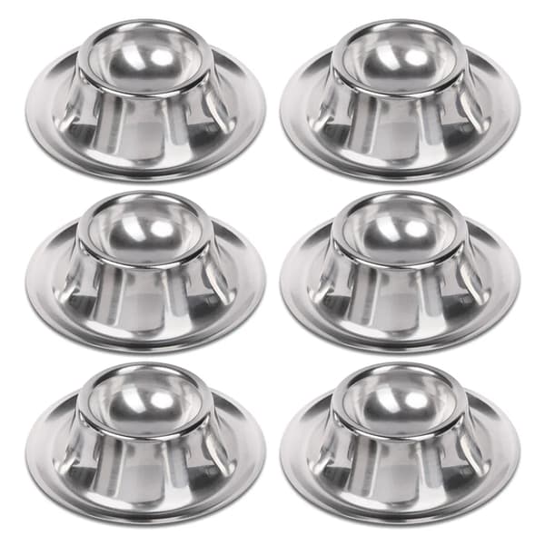 Schramm® 6-delte eggeglass i rustfritt stål ca. 8,5 cm x 2,3 cm eggholder polert stablebar eggekopp eggstativ stativ