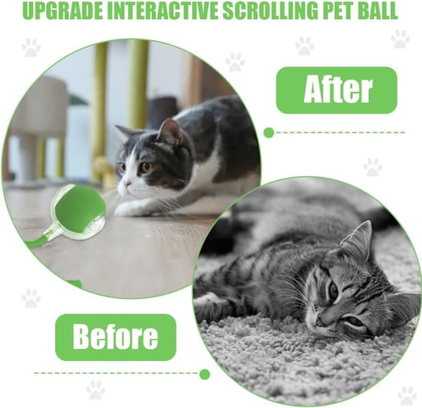 Electric Cat Toy Ball Smart Automatic Rolling Interactive Rechargeable for Play and Interaction_yu