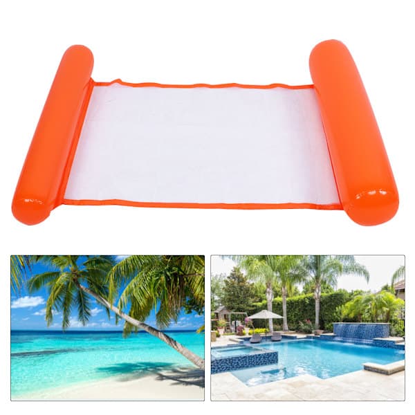 Bærbar Flydende Oppustelig Vandseng Foldbar Hængekøje Pool Flydende Stol Orange
