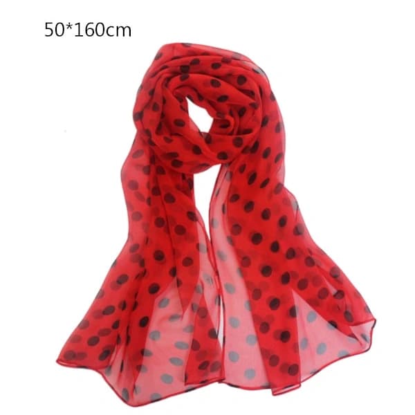Pilkullinen huivi silkkihuivi PUNAINEN Punainen