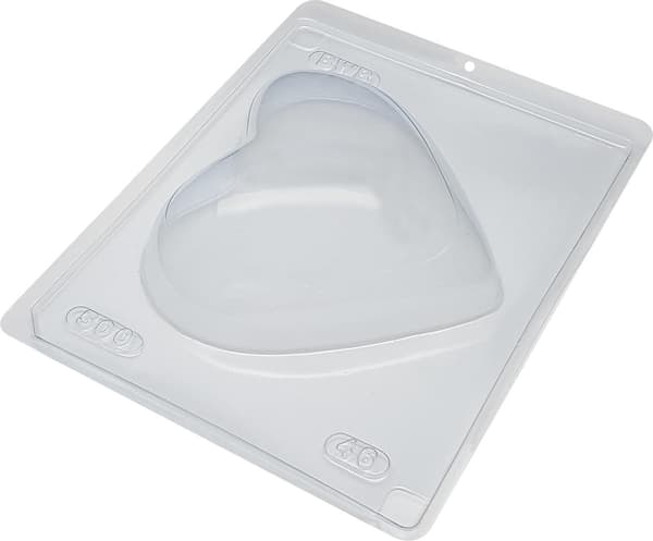 Pralinform Stort Hjerte Sjokoladeform 500g - BWB 46 - Spesiell 3-delt form Transparent transparent