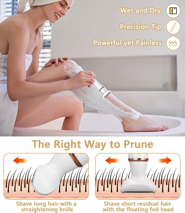4-i-1 Elektrisk Barbermaskin for Kvinner for Ansikt Armer Ben Armhuler Bikini