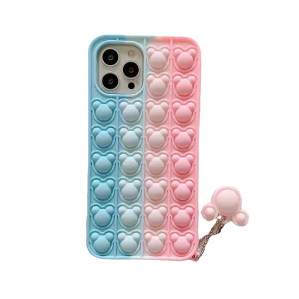 Flerfarget silikondeksel til iPhone X/XS - Rosa
