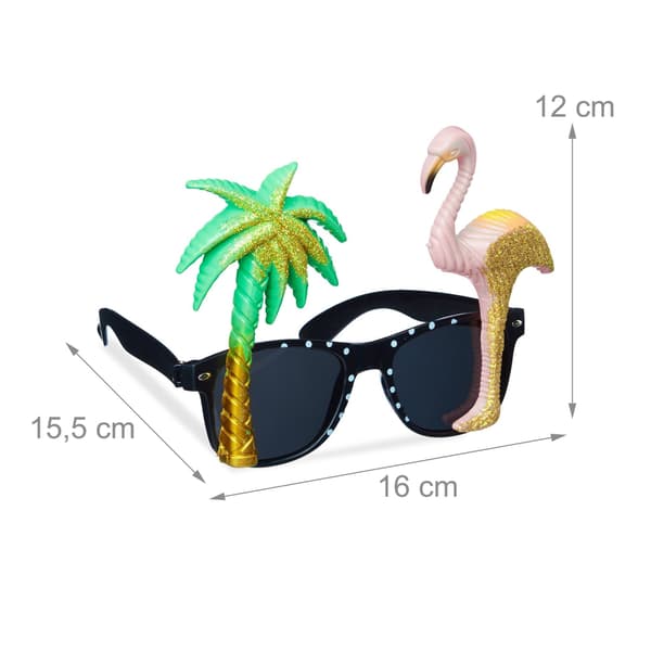 5 juhlasetin lasit flamingo ja palmu