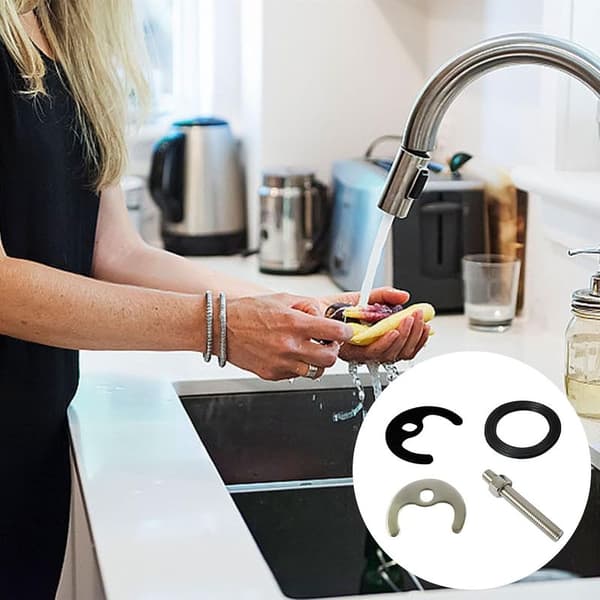 Erstatningssett for kranfeste, erstatningsfeste for servantbatteri, hesteskomutterfeste, ett-hulls kranmontering med skruer, vaskmontering