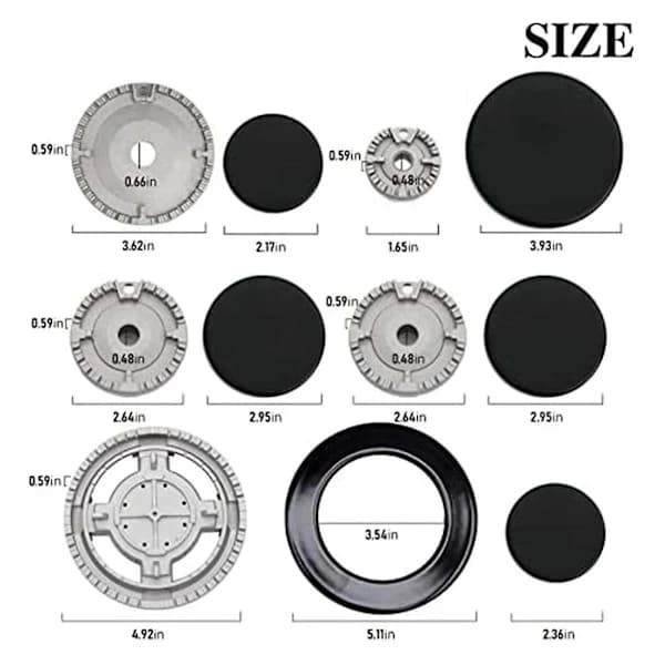 Upgraded Stove Head Set Gas Stove Burner Crown Flame Cover Protector for Kitchen Fits for Stove Handle Lid Kit