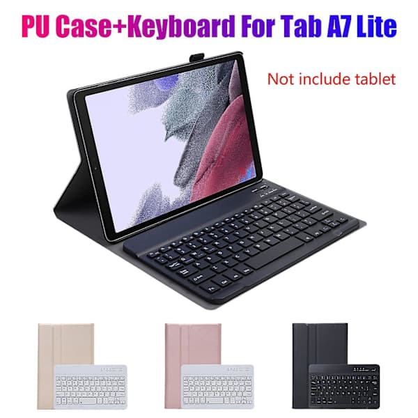 TS-Pu-kotelo+näppäimistö Tab A7 Lite 8,7 tuuman T220/t225 -tabletille, tablettikotelo, tablettiteline langattomalla näppäimistöllä