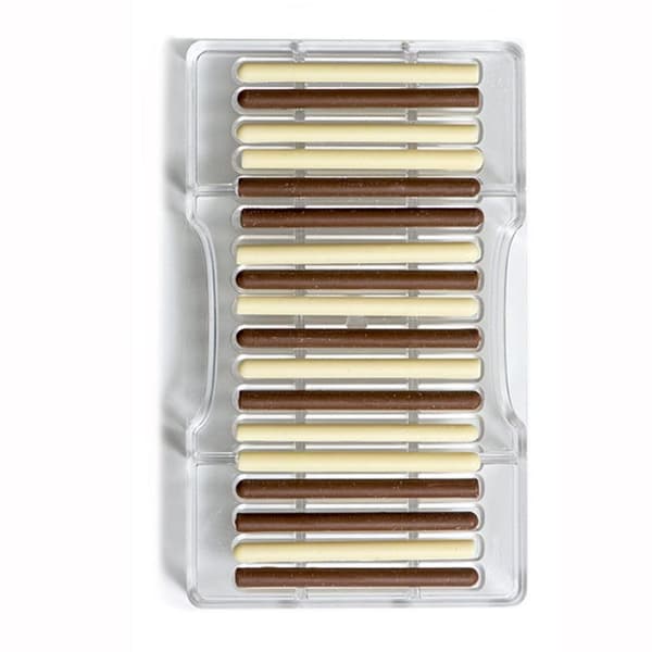 Cigarr Pralinform 6st Praliner Polykarbonat Chokladform - Decora multifärg Transparent multicolor
