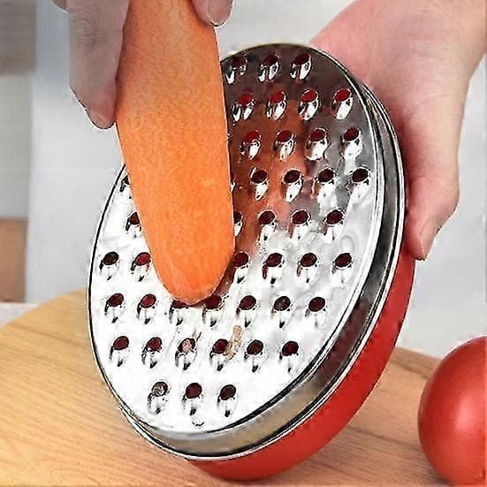 Ostehøvel med beholder Multifunksjonell kutter i rustfritt stål for poteter, agurk, gulrot, løk, sitron, ingefær, kjøkken grønnsaker 25-26 red