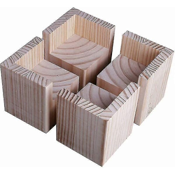 4-pak Træmøbelhævere, 5x5x5cm Senge- og bordløftefødder Benforlænger [JUN]