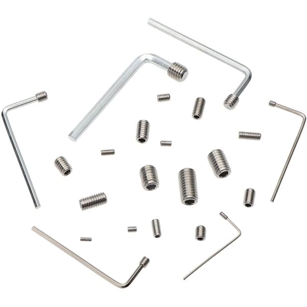 660-piece set in box 304 stainless steel hex socket set screws with flat point + 6-piece wrench set