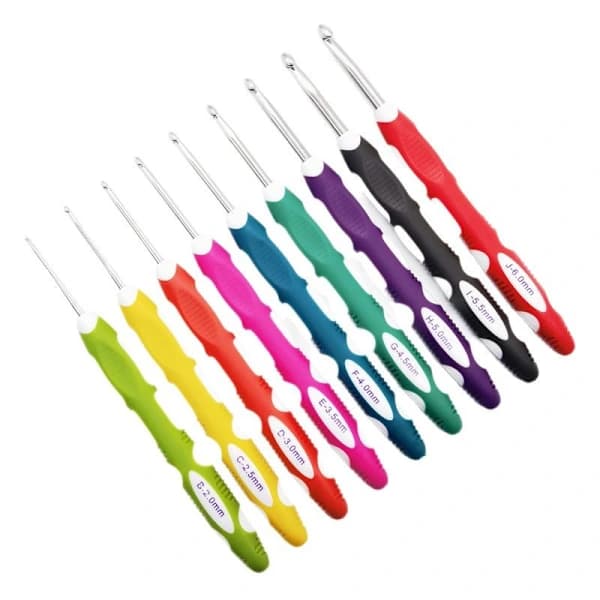 Delars Crochet Hooks Ergonomic Crochet Hook Set Needles Compatible with Arthritic Hands, A