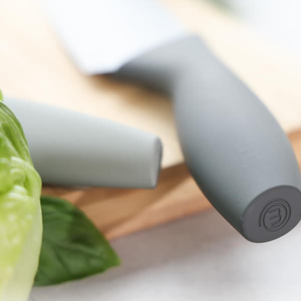 Masterchef Knivsæt med 5 knive i knivblok - Grå - Kendt fra