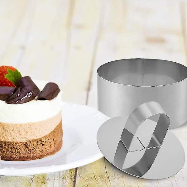 6 stk. Madlavningsringe, Kageringe i rustfrit stål, Kageform, Bageform