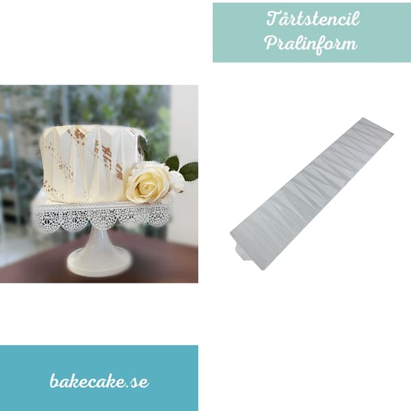 Pralineform Tårtstencil Wrinkled - BWB 10142 - Special 3-delt form Transparent transparent