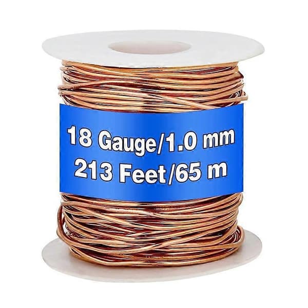 99,9% Soft Annealed Copper Wire, 18 Gauge/ 1 mm Diameter, 213 Feet/ 65 M, 1 Pound Spool Pure Copper Wire