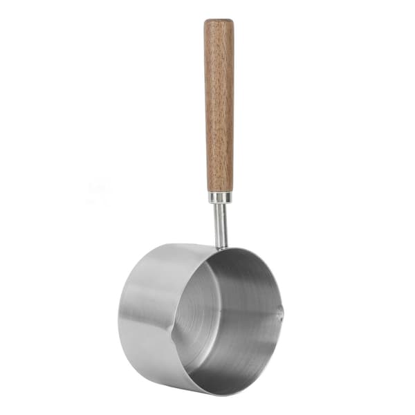 Minigryde 304 rustfrit stål, 200 ml, mælke- og smørvarmer, bærbar, skoldningsbeskyttelse