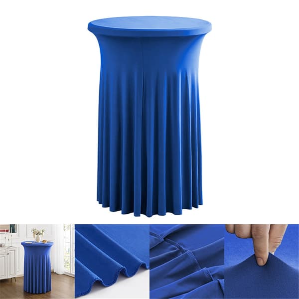 Cocktail Rund Stretch Borddug Bordsskørt Høj Top Borddug Elastisk Borddug (kongeblå)