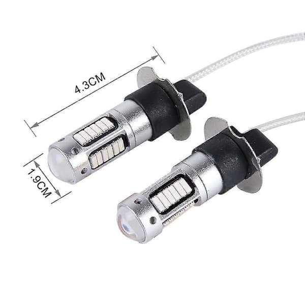 2 kpl H3 10W 30 SMD-4014 LED-sumuvalot autoon, DC 12V Sininen valo Blue Light