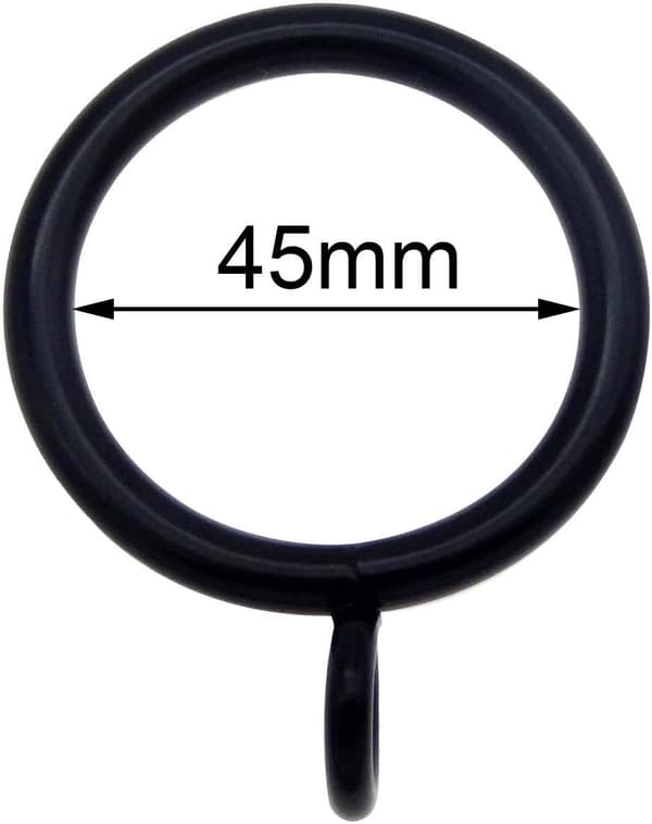 Pakke med (x10) Holdbare jernmetalgardinringe Sort farve Draperi Voile Gardinstang Stangringe Ophængningsøjer 45mm
