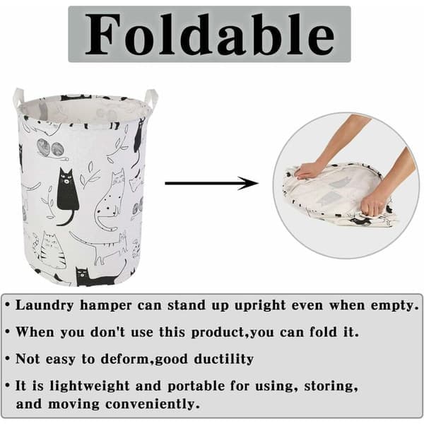Laundry Baskets, Foldable Laundry Hampers Large Fabric Storage Bin Laundry Basket for Organizing Nursery, Toys, Clothes