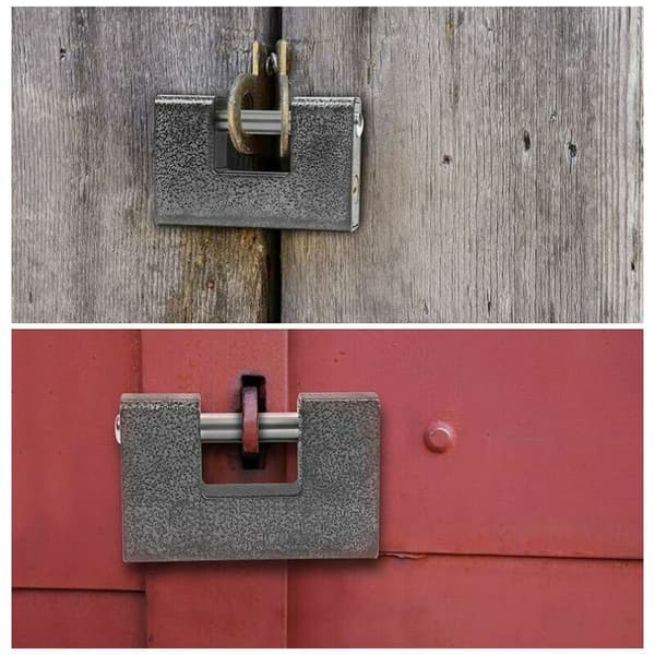 Ultra Strong Outdoor Padlock with 4 Keys - Large One-Piece Padlock