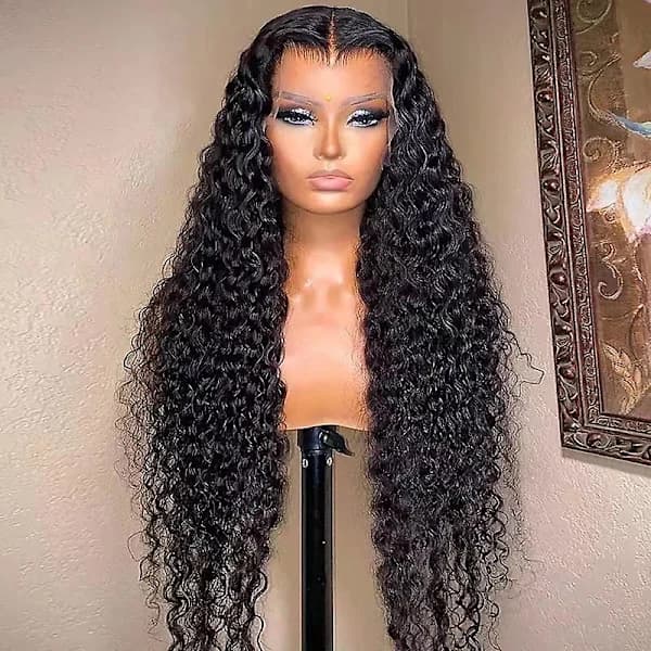 Deep wave closure-parykk blondefront-parykker 28 tommer