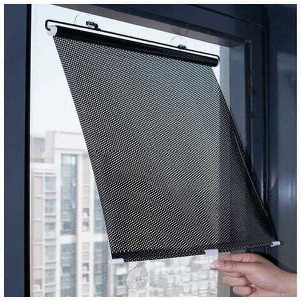 Retractable Blackout Roller Blind, Suction Cup Sunshade Roller Blind for Windows, Heat Insulating Curtains for Home/Office