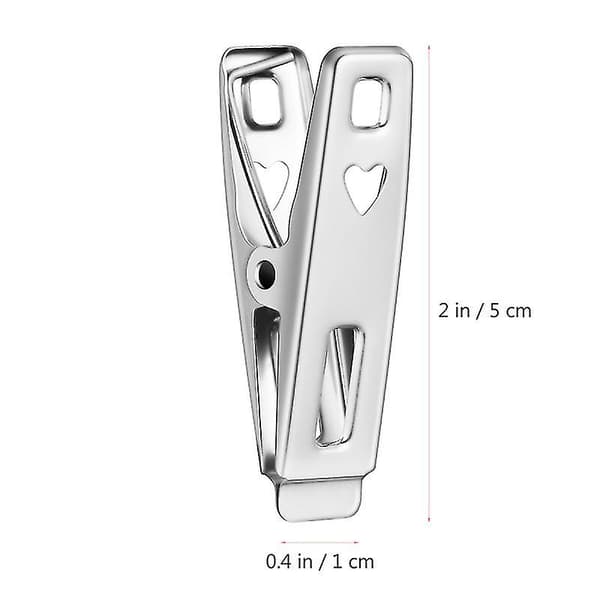 40 stk Klesklyper i rustfritt stål, Metallklemmer, Sokkeklemmer, Multifunksjonelle klesklyper