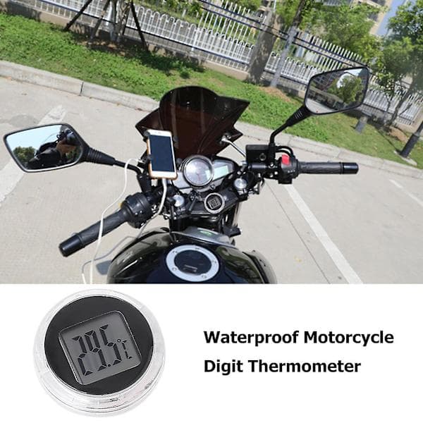 Mini Motorcycle Thermometer Waterproof Sticker Motorcycle Mount Clock