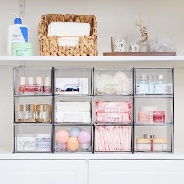 Stackable Storage Bins, Acrylic Bathroom Organizers, Pantry, Home Organization and Storage