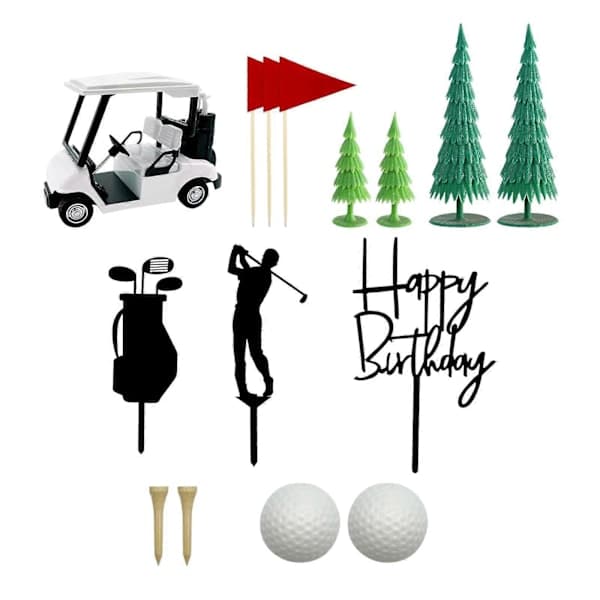 Golf bursdagskaketopper Cupcake-topper Allsidig kakepynt for