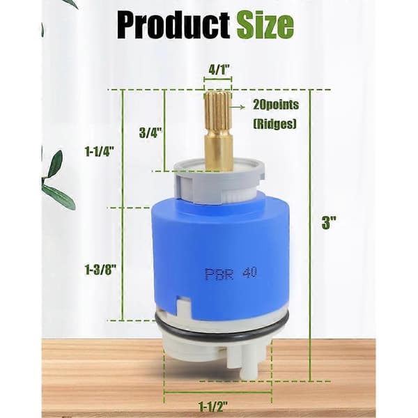 PBR 40 Vandhanepatron Passer til La Torre Gerber-92-298 American Standard Moen & Danze, Reparation af Etgrebsbruser og Badekar