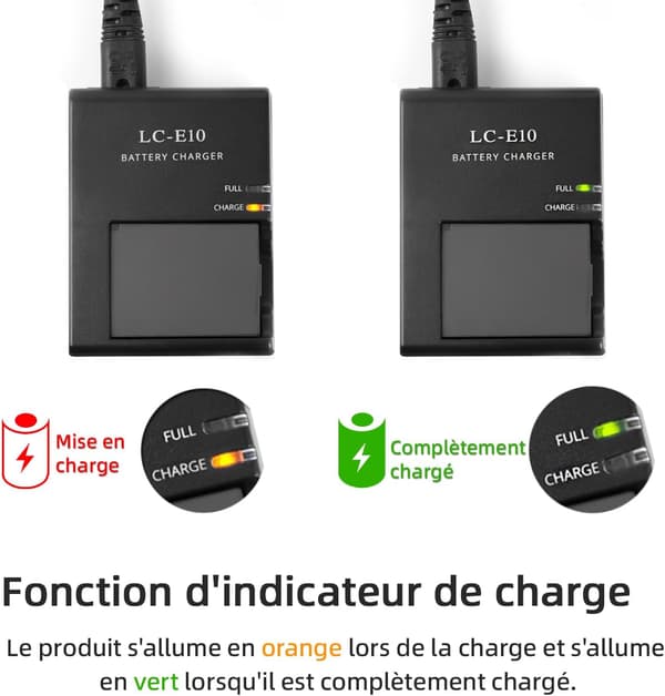 LP-E10 LC-E10 LC-E10C batterioplader til Canon EOS Rebel T7 T6 T5 T3 T100 4000D 3000D 2000D 1500D 1300D 1200D kamera