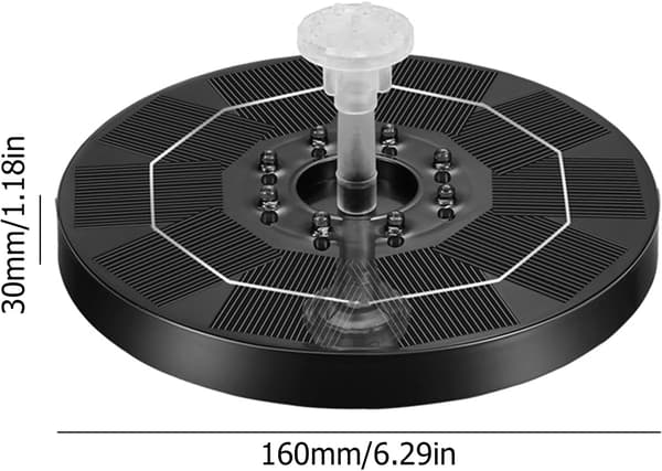 RGB-lys Flydende Solvandpumpe med 6 Dyser til Havefontænedekoration 3,5W