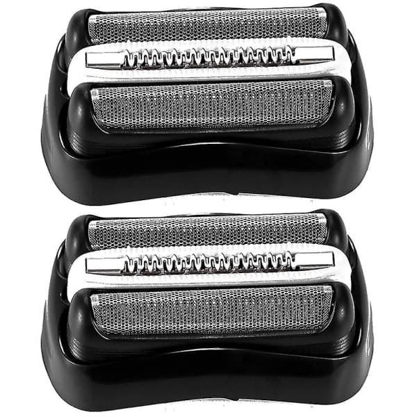 2 stk 32b barberblade kompatible med Braun Series 3, erstatningsfolie og skær sort ingen