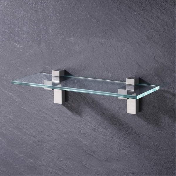 Justerbart hyldebeslag i metal, børstet nikkel, til 3-30 mm træ-/glashylder, 2 stk.