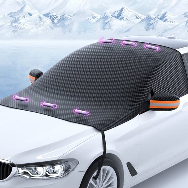 Forrudebeskyttelse - Magnetisk snebeskyttelse/frostbeskyttelse til bilens forrude, sort